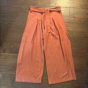 Rust Orange Wide-Leg Pants